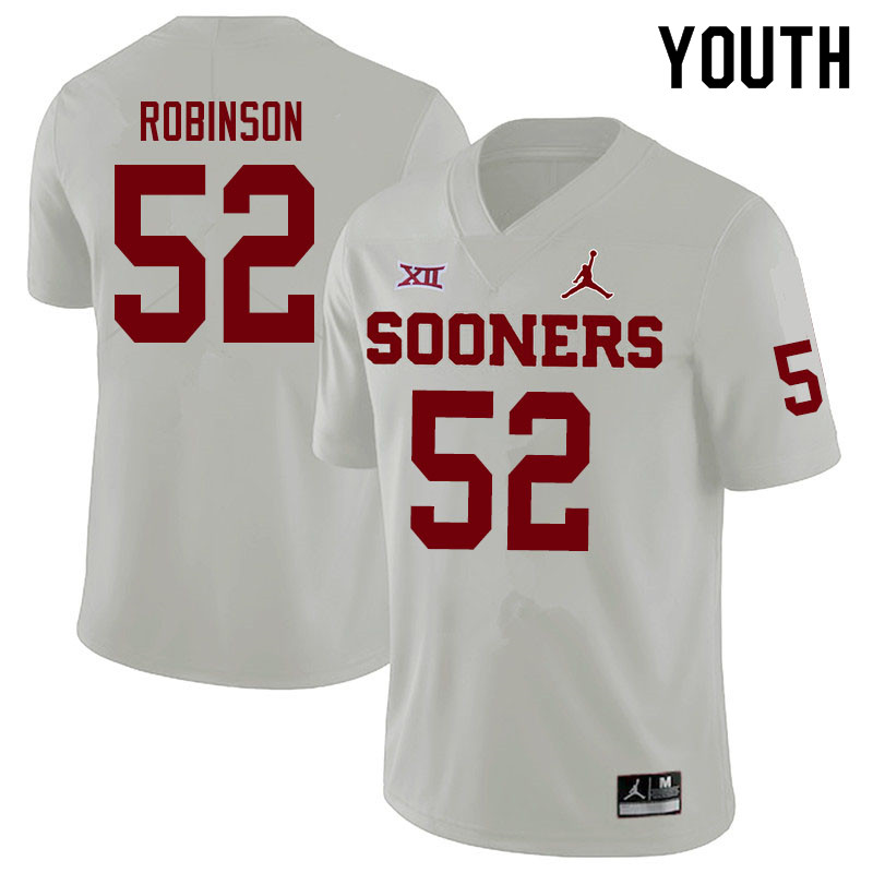 Youth #52 Tyrese Robinson Oklahoma Sooners Jordan Brand College Football Jerseys Sale-White - Click Image to Close